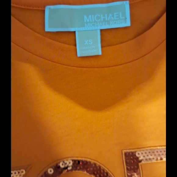 Michael Kors Vibrant Orange Short Sleeve Tee - Picture 3 of 5